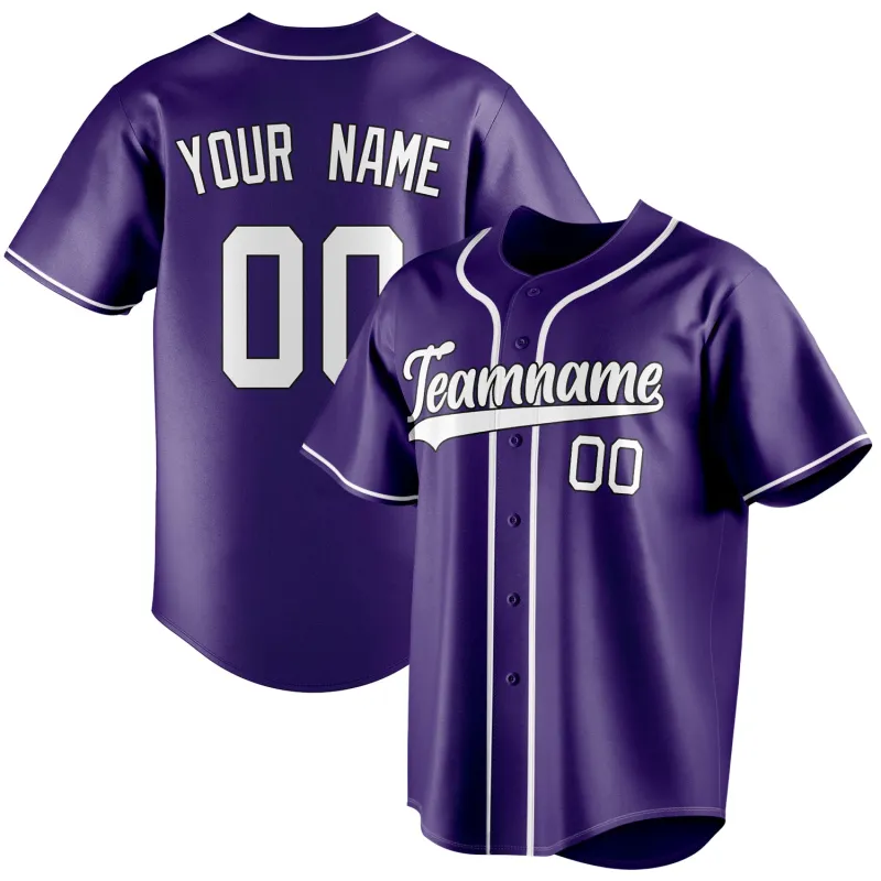 Custom Purple & White Color Fan Baseball Jersey sold by Tailorly