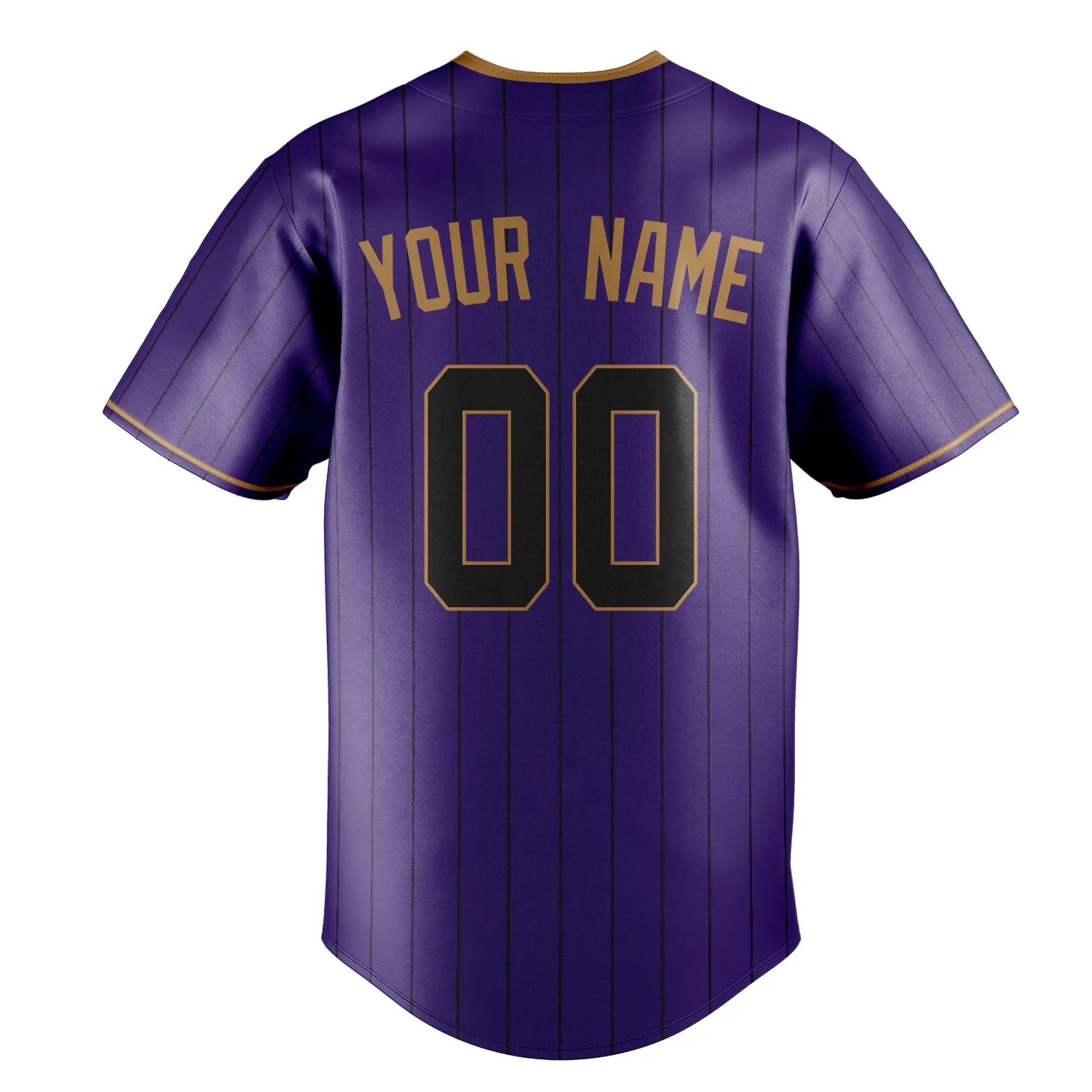 Custom Purple & Black Black Pinstripe Fan Baseball Jersey sold by Tailorly product image thumbnail 4