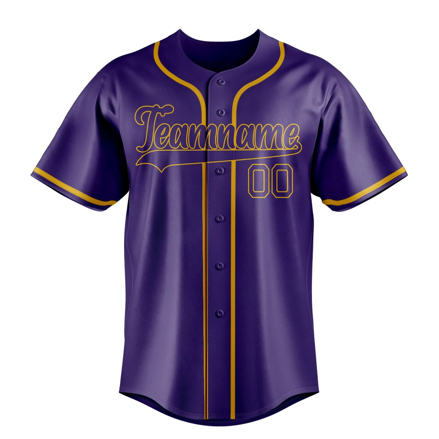 Custom Purple & Gold Color Fan Baseball Jersey sold by Tailorly product image thumbnail 2