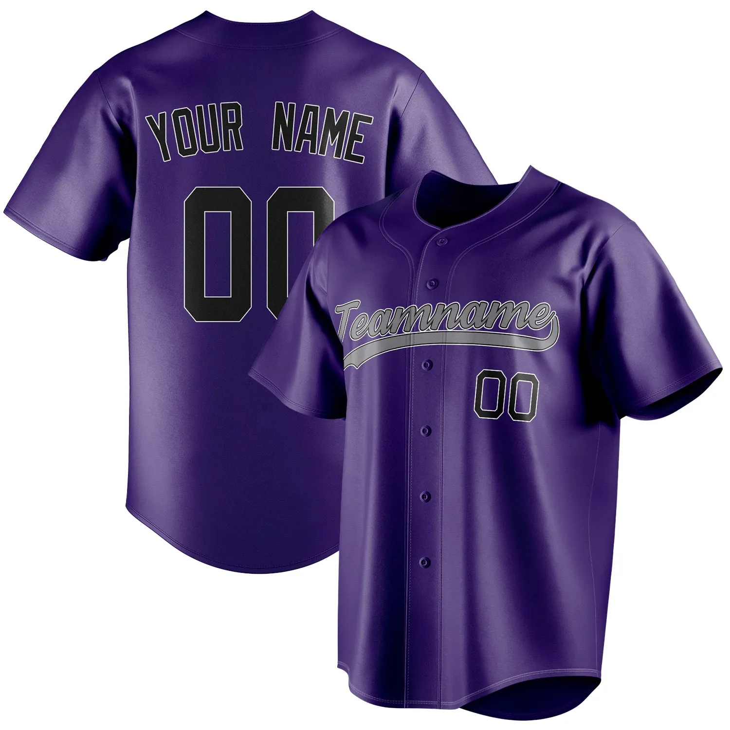 Custom Purple & Black Color Fan Baseball Jersey sold by Tailorly