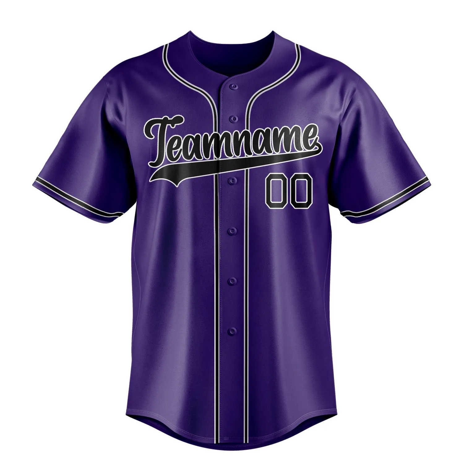 Custom Purple & Black Color Fan Baseball Jersey sold by Tailorly product image thumbnail 2