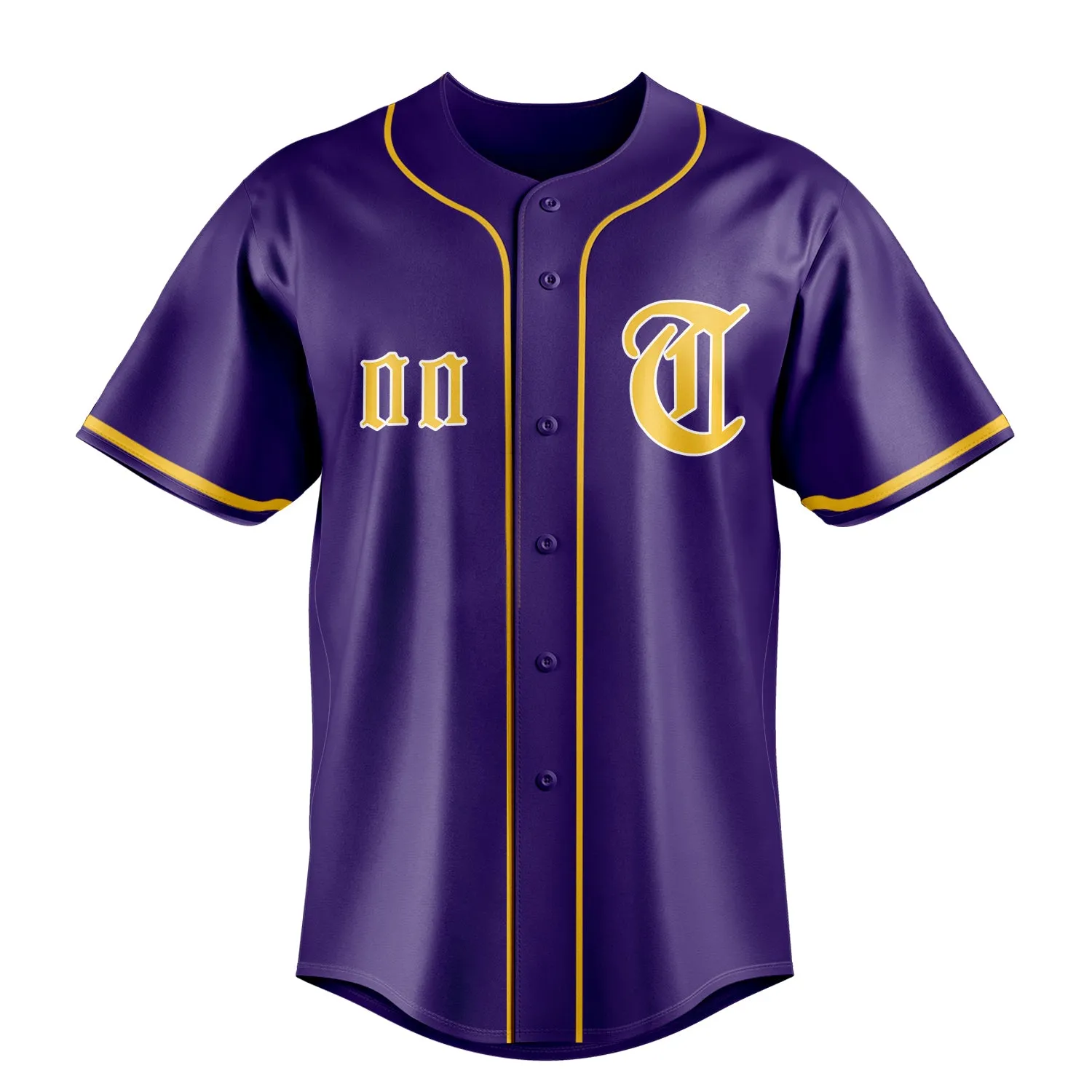 Custom Purple & Gold Color Fan Baseball Jersey sold by Tailorly product image thumbnail 2