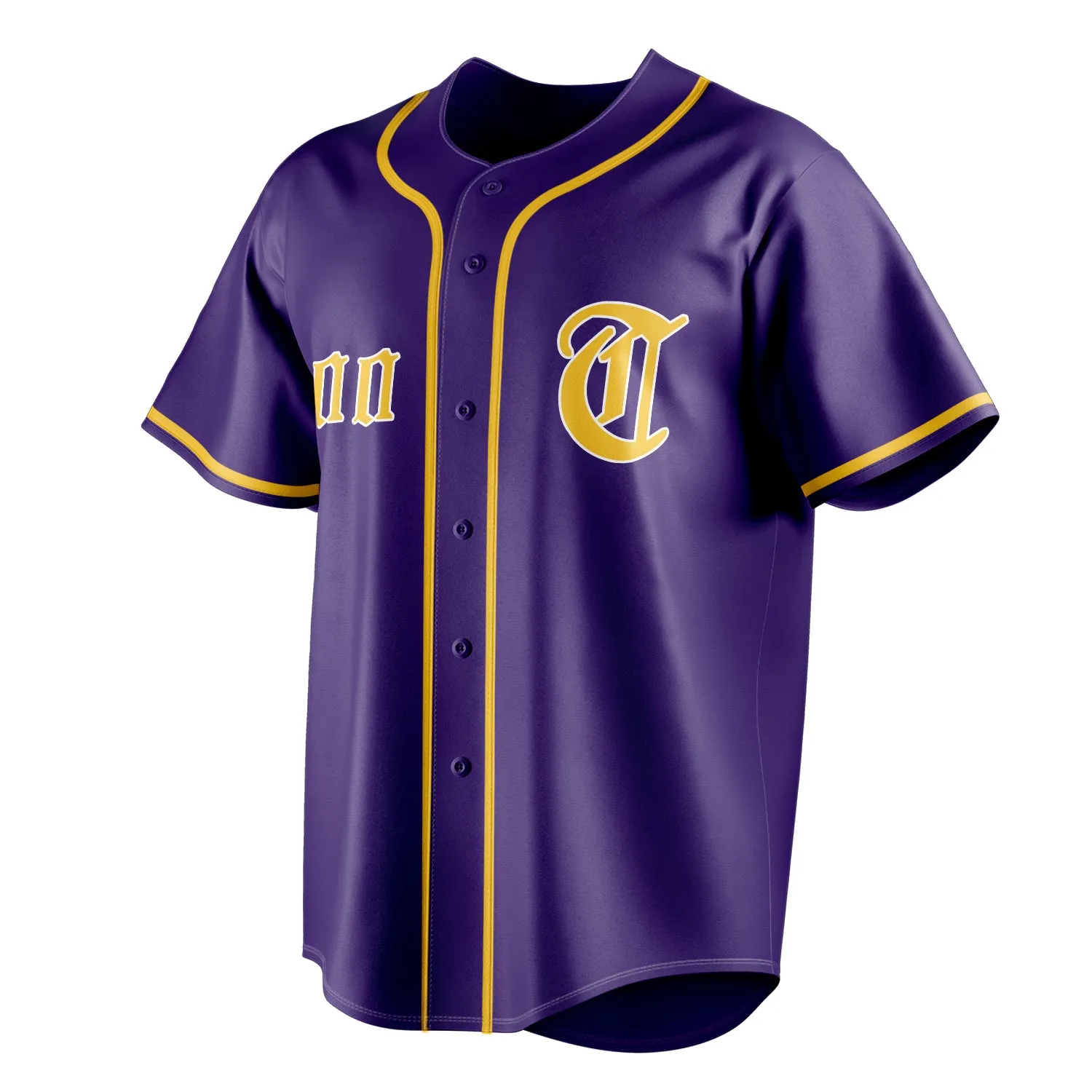 Custom Purple & Gold Color Fan Baseball Jersey sold by Tailorly product image thumbnail 3