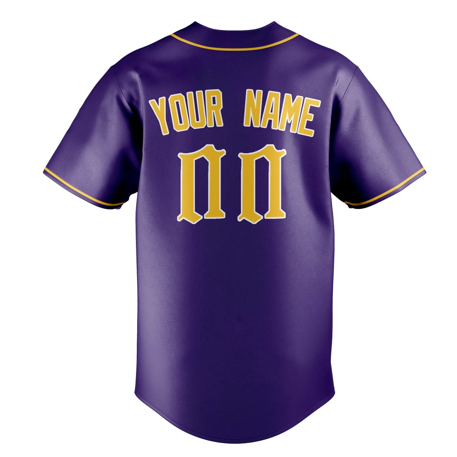 Custom Purple & Gold Color Fan Baseball Jersey sold by Tailorly product image thumbnail 4
