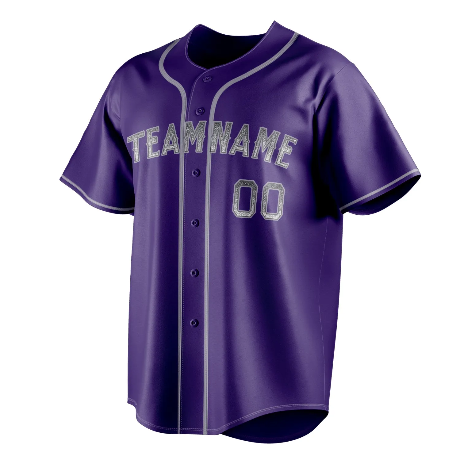 Custom Purple & Gray Color Fan Baseball Jersey sold by Tailorly product image thumbnail 3