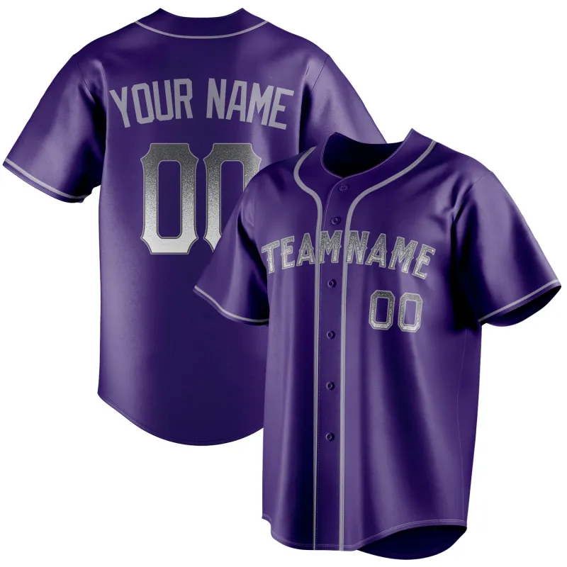 Custom Purple & Gray Color Fan Baseball Jersey sold by Tailorly