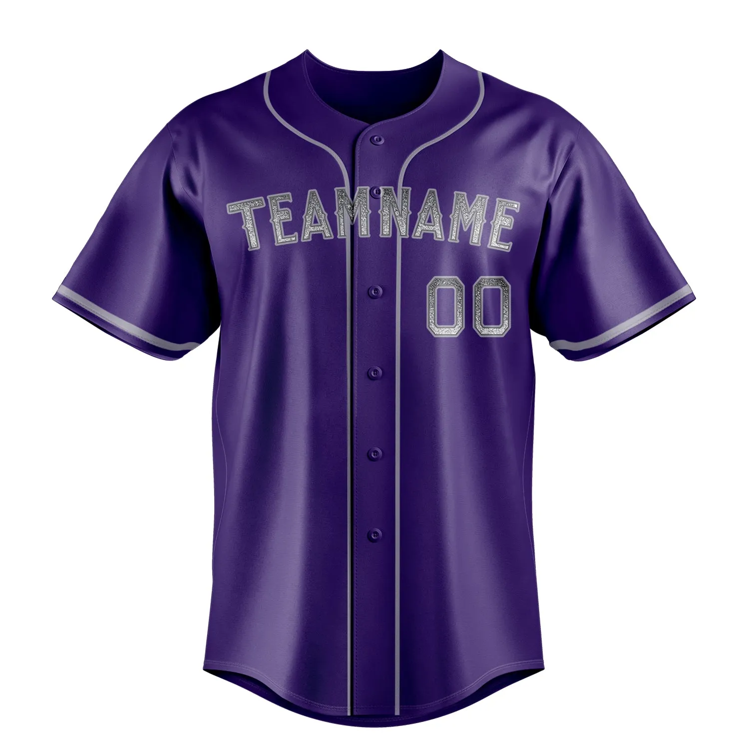Custom Purple & Gray Color Fan Baseball Jersey sold by Tailorly product image thumbnail 2