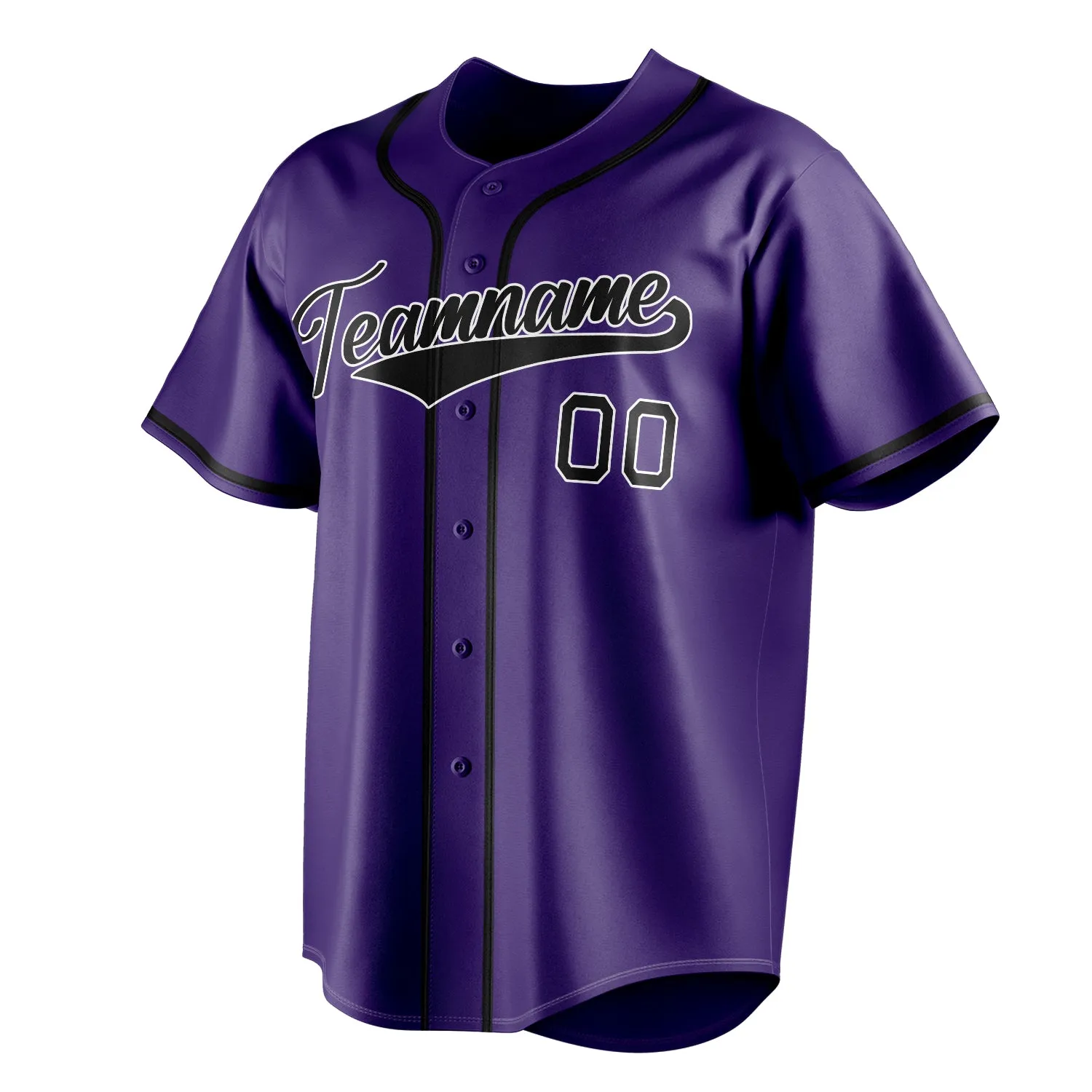 Custom Purple & Black Color Fan Baseball Jersey sold by Tailorly product image thumbnail 3