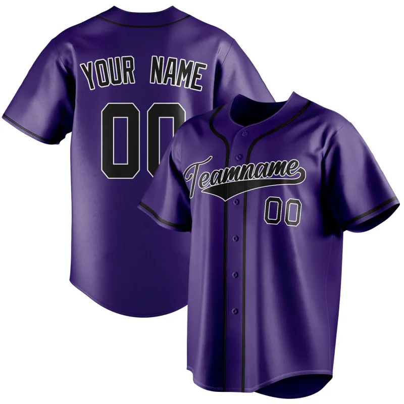 Custom Purple & Black Color Fan Baseball Jersey sold by Tailorly