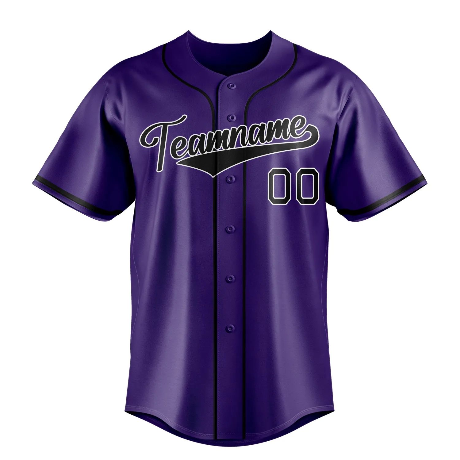 Custom Purple & Black Color Fan Baseball Jersey sold by Tailorly product image thumbnail 2