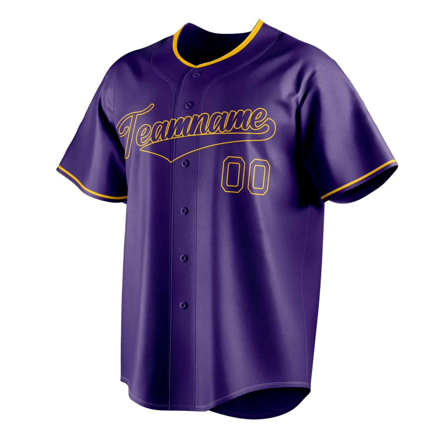 Custom Purple & Gold Color Fan Baseball Jersey sold by Tailorly product image thumbnail 3