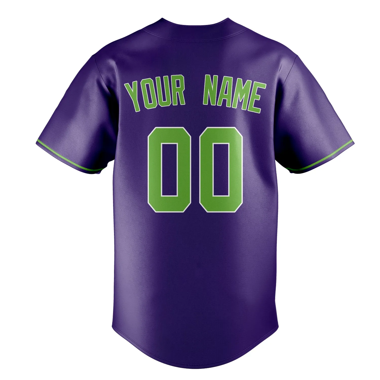 Custom Purple & Neon Green Color Fan Baseball Jersey sold by Tailorly product image thumbnail 4