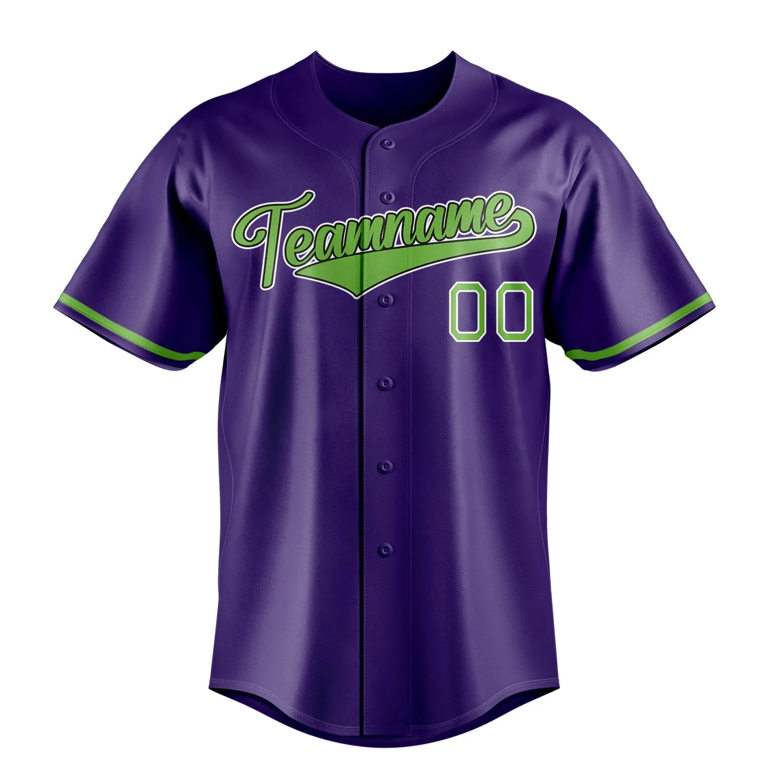 Custom Purple & Neon Green Color Fan Baseball Jersey sold by Tailorly product image thumbnail 2