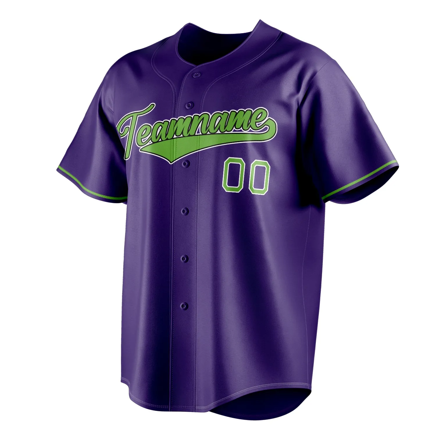 Custom Purple & Neon Green Color Fan Baseball Jersey sold by Tailorly product image thumbnail 3