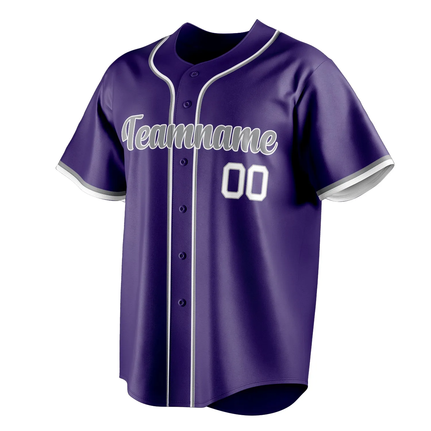 Custom Purple & Gray Color Fan Baseball Jersey sold by Tailorly product image thumbnail 3