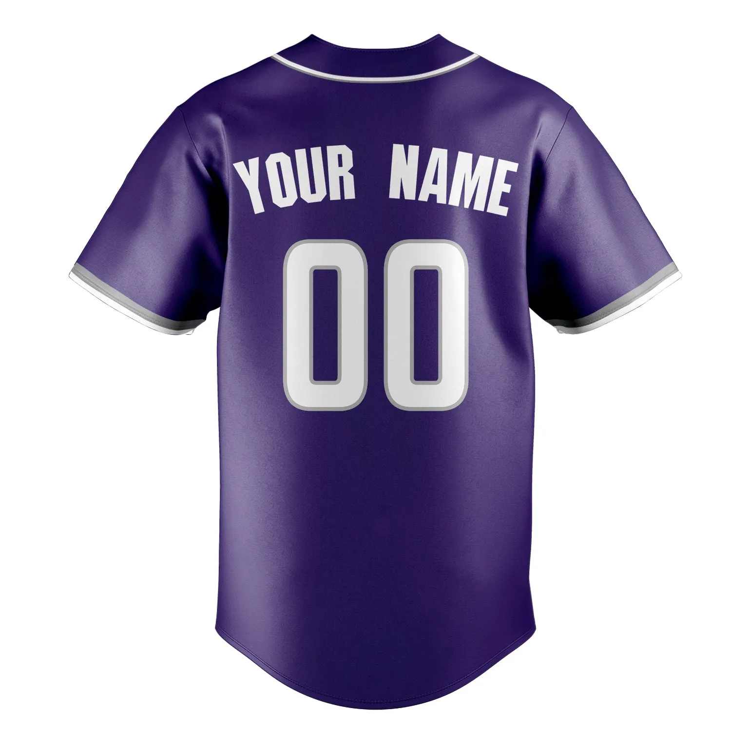 Custom Purple & Gray Color Fan Baseball Jersey sold by Tailorly product image thumbnail 4