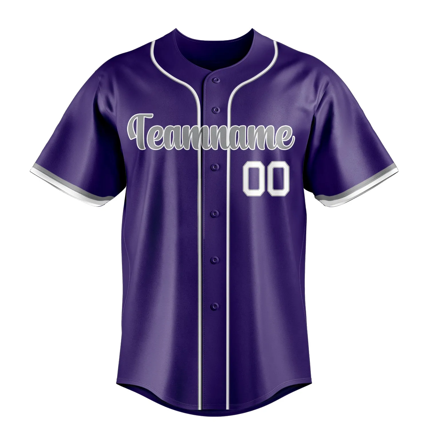 Custom Purple & Gray Color Fan Baseball Jersey sold by Tailorly product image thumbnail 2