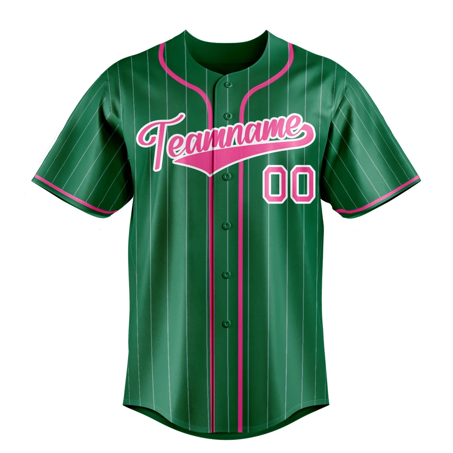 Custom Kelly Green & Pink Color Fan Baseball Jersey sold by Tailorly product image thumbnail 2