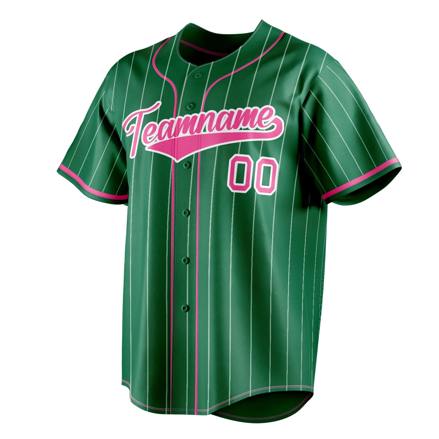 Custom Kelly Green & Pink Color Fan Baseball Jersey sold by Tailorly product image thumbnail 3