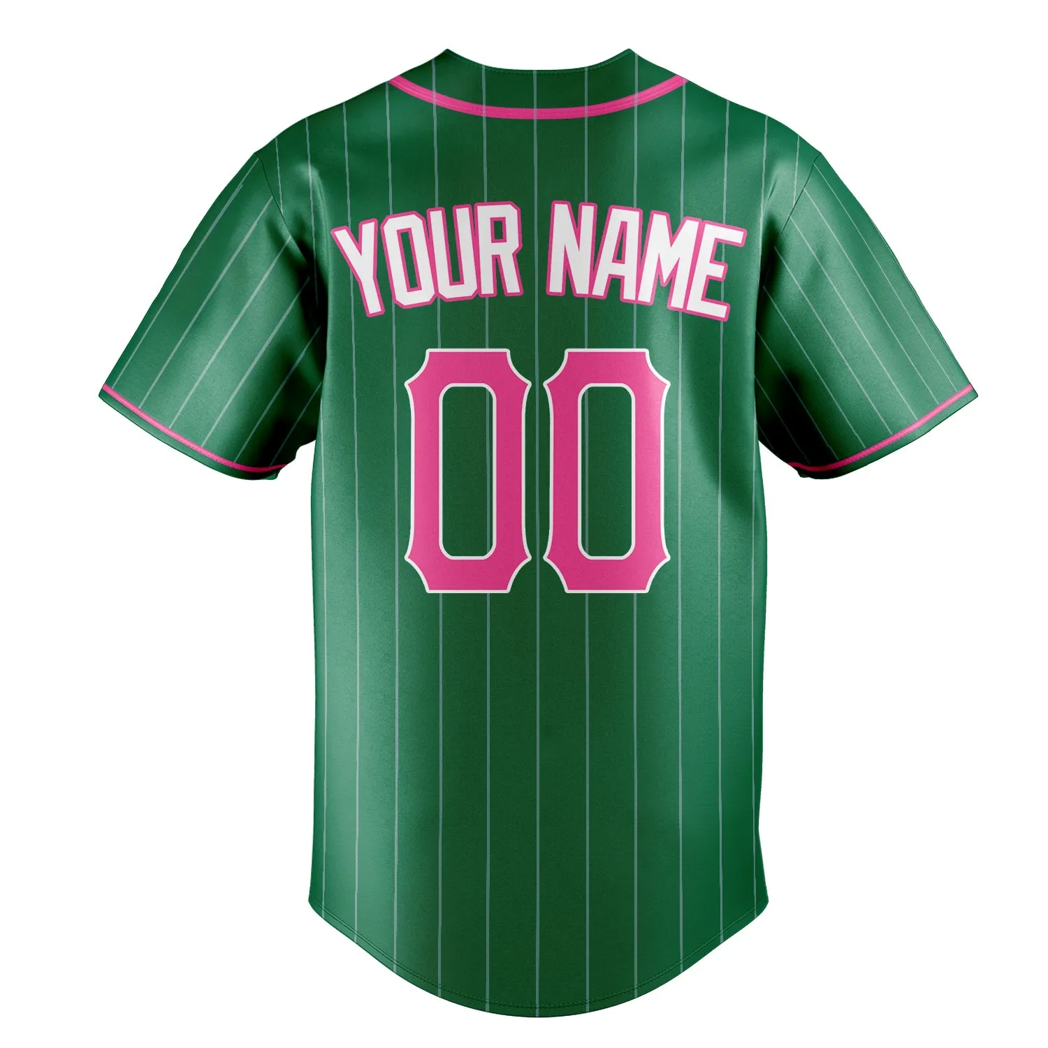 Custom Kelly Green & Pink Color Fan Baseball Jersey sold by Tailorly product image thumbnail 4