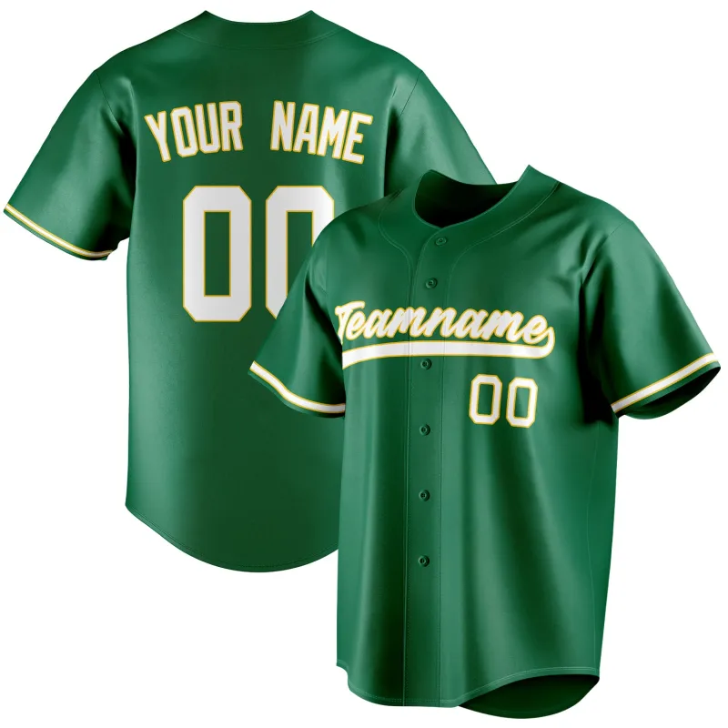 Custom Kelly Green & White Color Fan Baseball Jersey sold by Tailorly