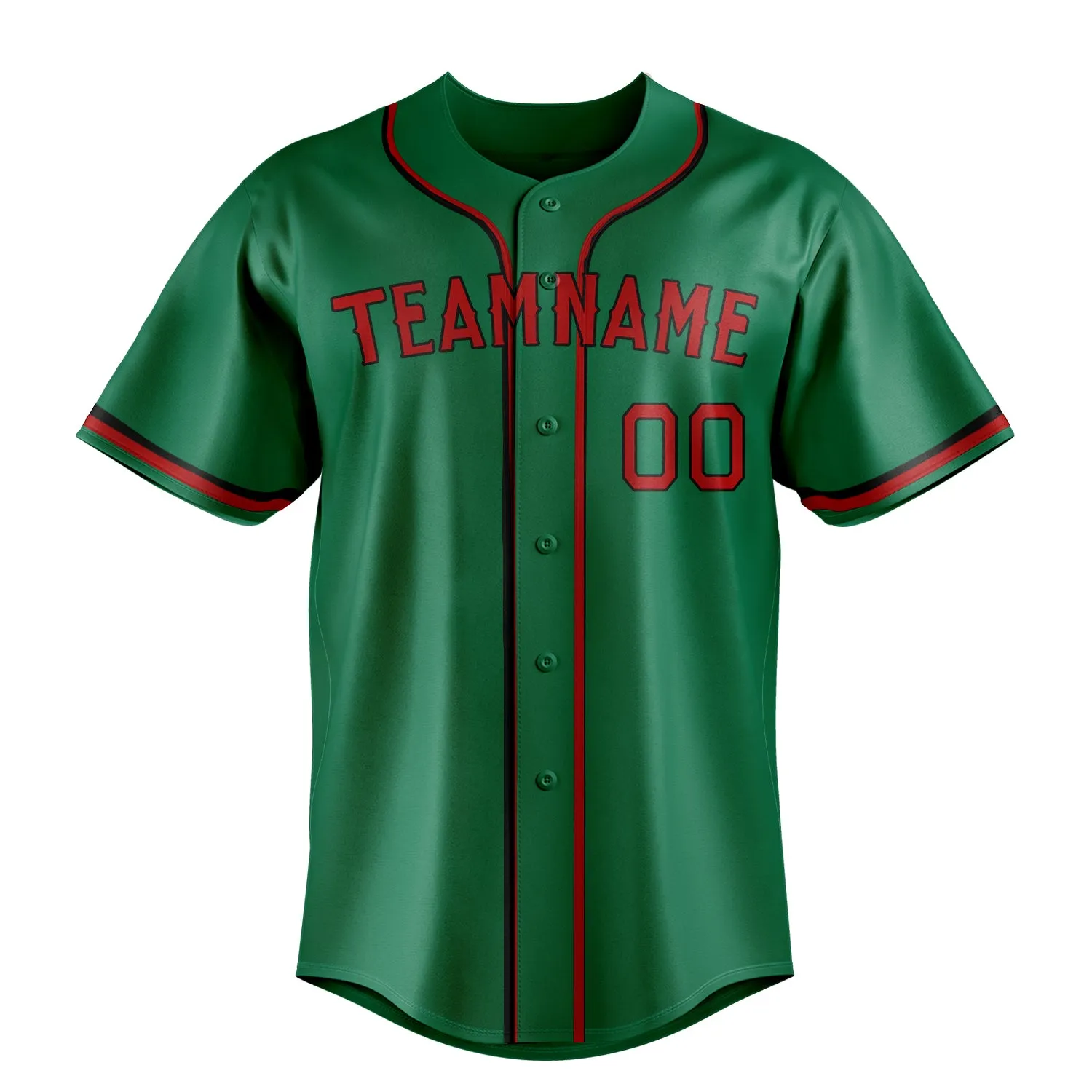 Custom Kelly Green & Red Color Fan Baseball Jersey sold by Tailorly product image thumbnail 2