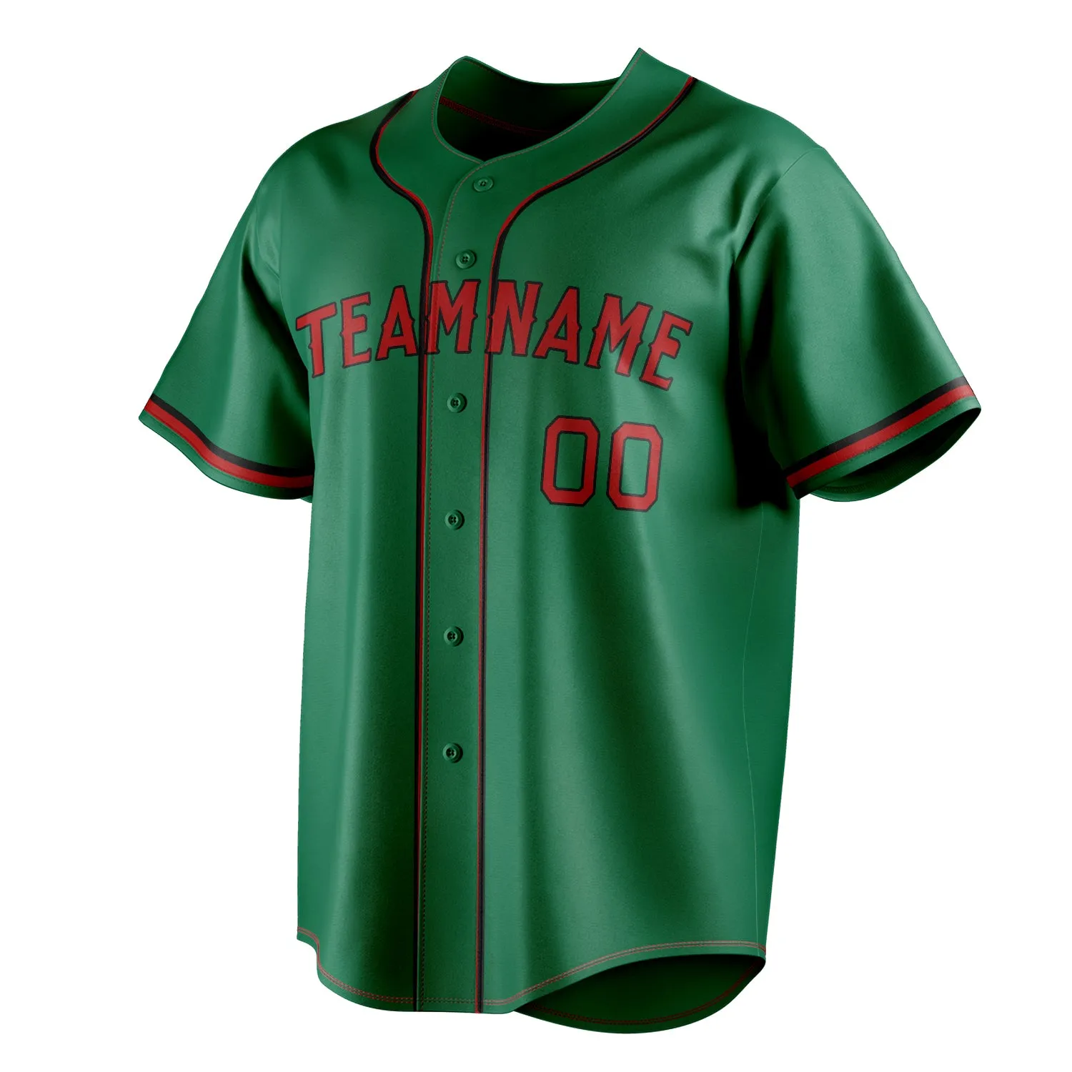 Custom Kelly Green & Red Color Fan Baseball Jersey sold by Tailorly product image thumbnail 3