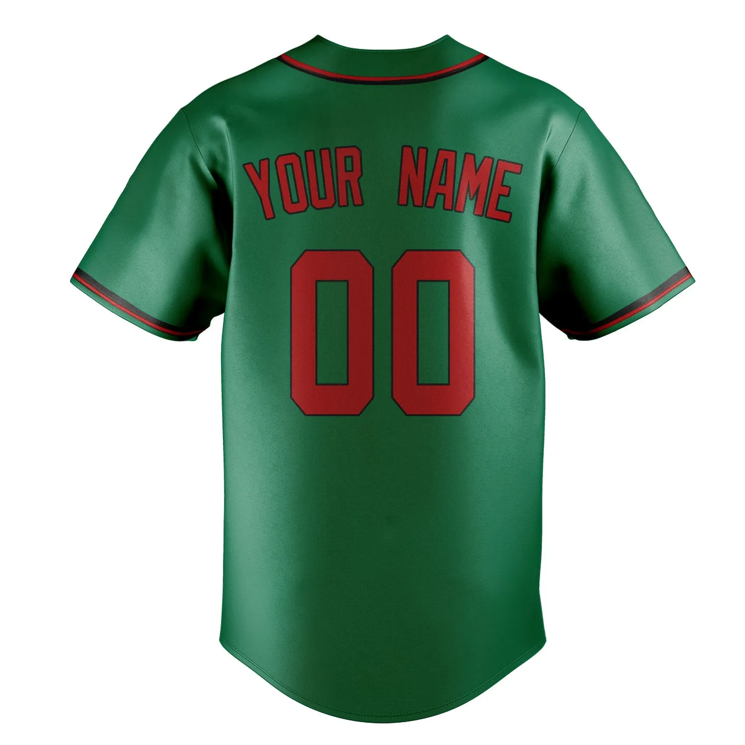 Custom Kelly Green & Red Color Fan Baseball Jersey sold by Tailorly product image thumbnail 4