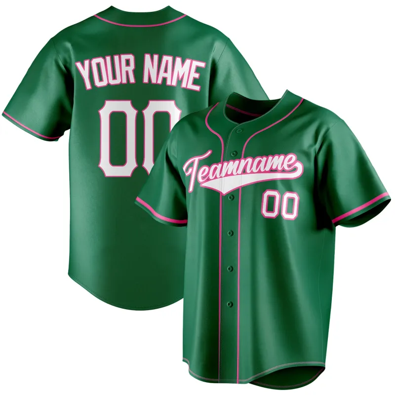 Custom Kelly Green & White Color Fan Baseball Jersey sold by Tailorly