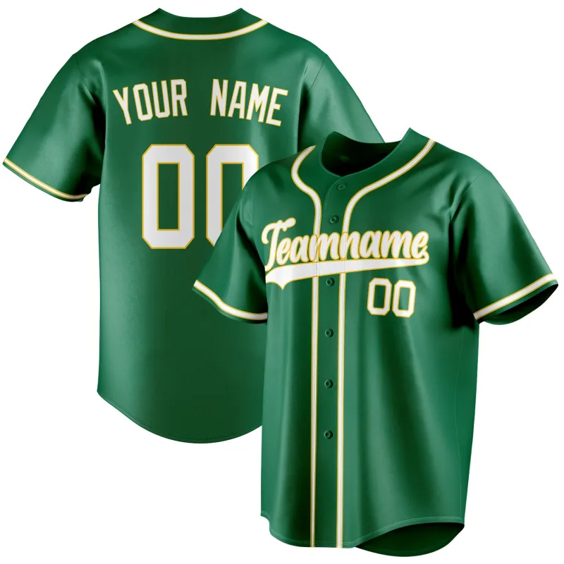 Custom Kelly Green & White Color Fan Baseball Jersey sold by Tailorly