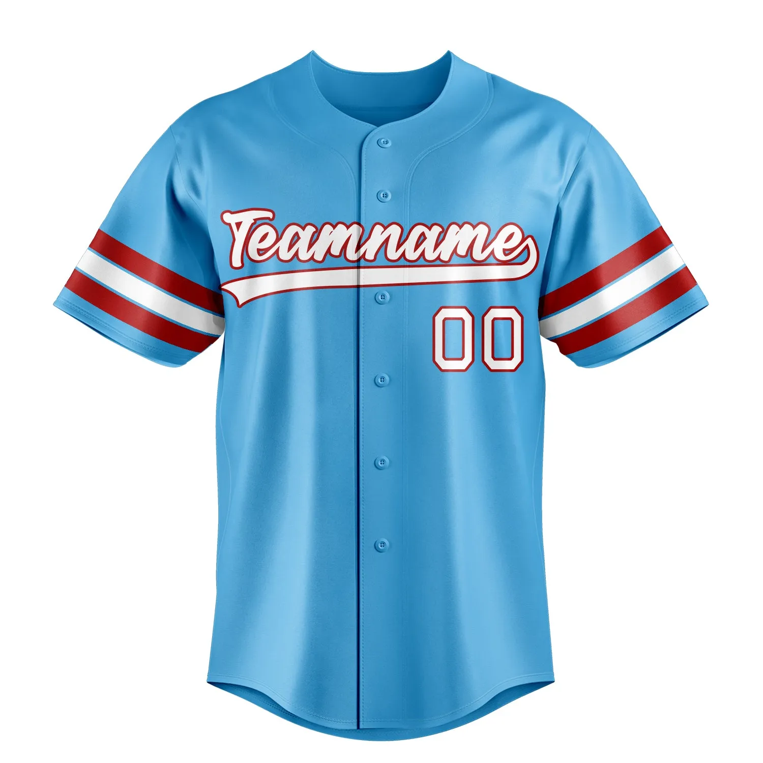 Custom Sky Blue & White Color Fan Baseball Jersey sold by Tailorly product image thumbnail 2