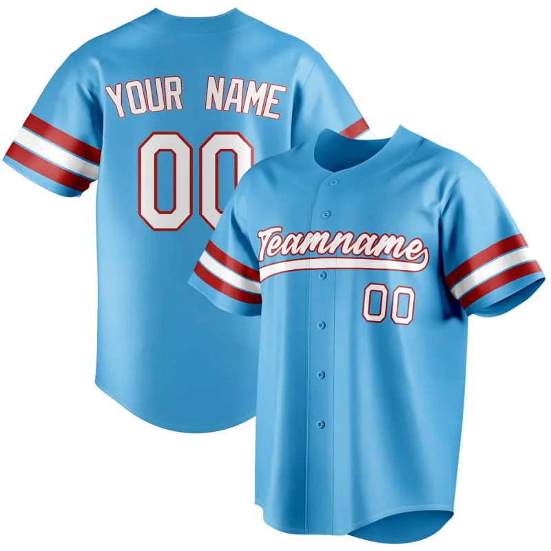 Custom Sky Blue & White Color Fan Baseball Jersey sold by Tailorly