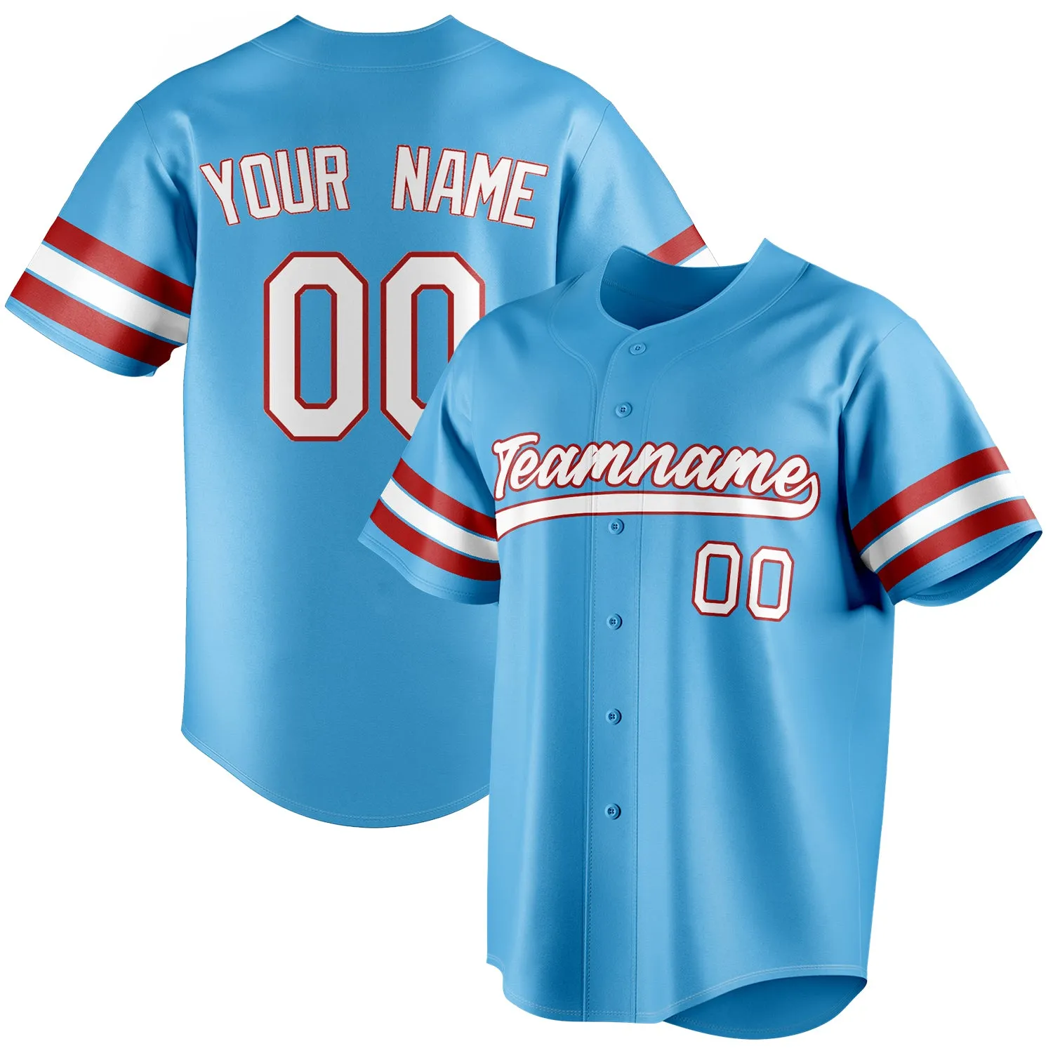 Custom Sky Blue & White Color Fan Baseball Jersey sold by Tailorly