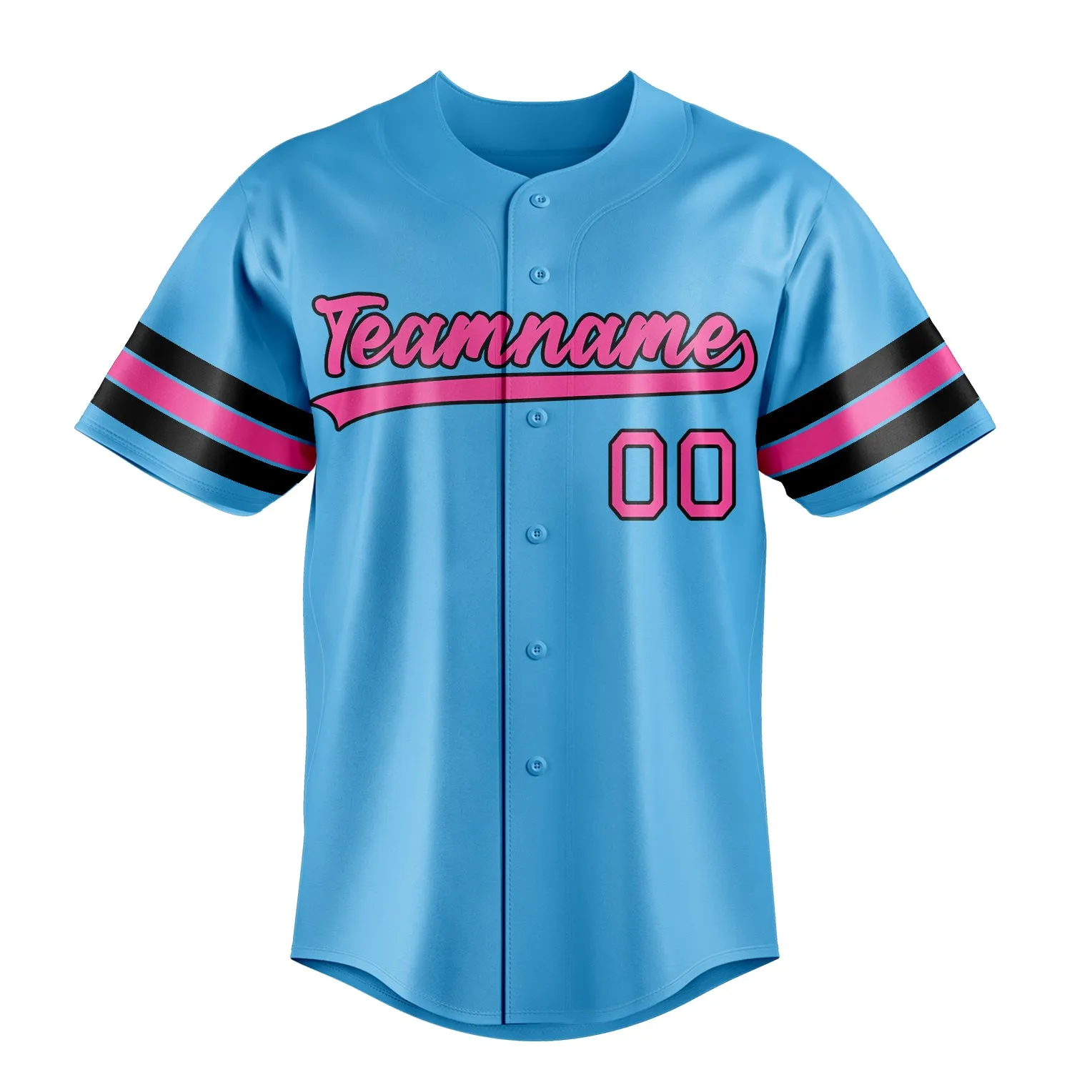 Custom Sky Blue & Pink Color Fan Baseball Jersey sold by Tailorly product image thumbnail 2