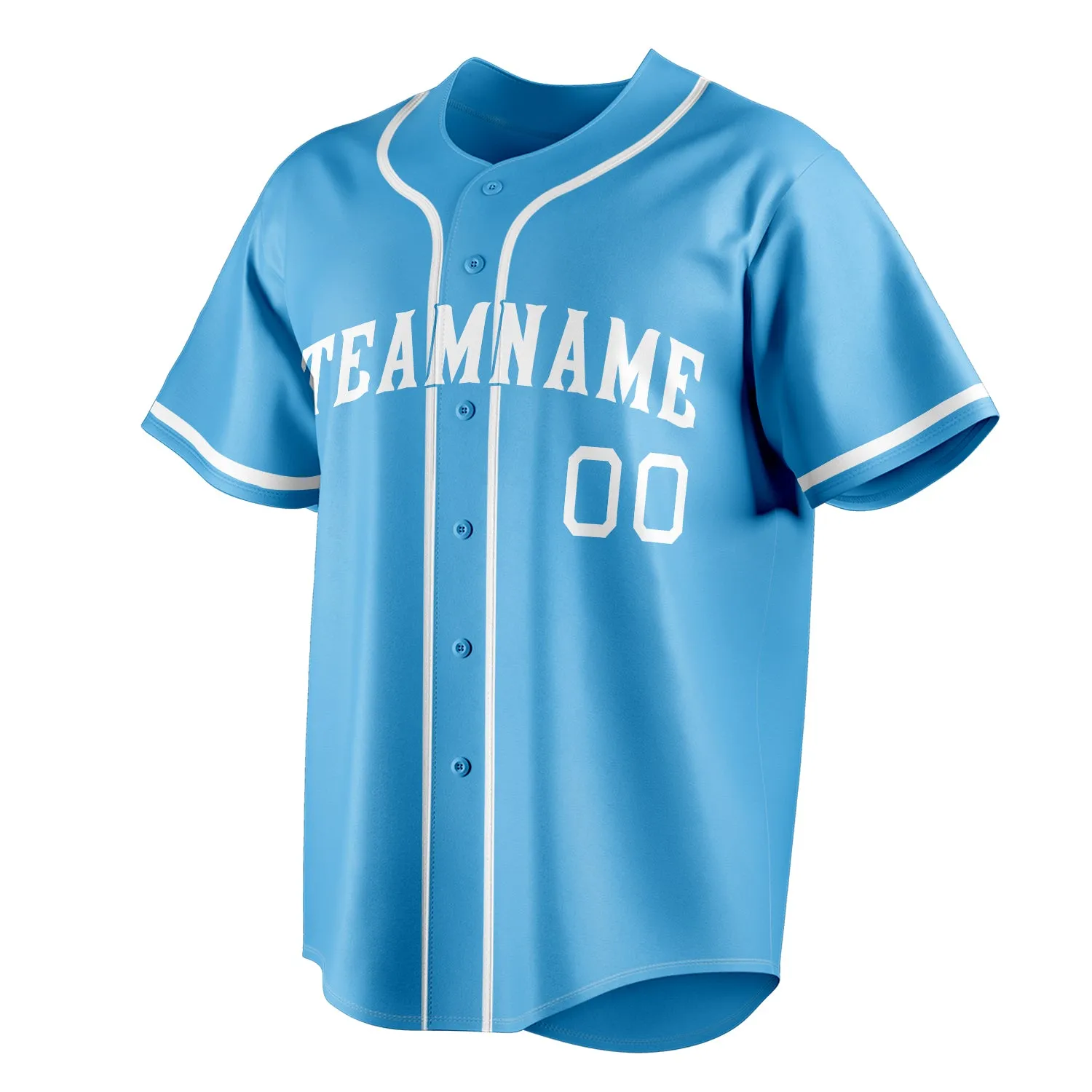 Custom Sky Blue & White Color Fan Baseball Jersey sold by Tailorly product image thumbnail 3
