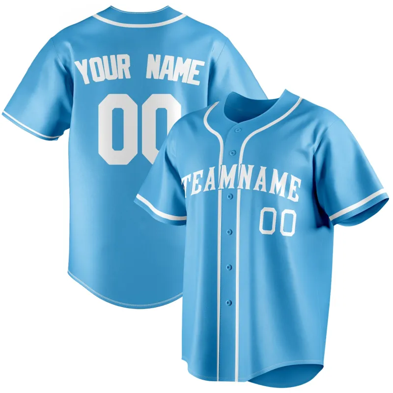 Custom Sky Blue & White Color Fan Baseball Jersey sold by Tailorly