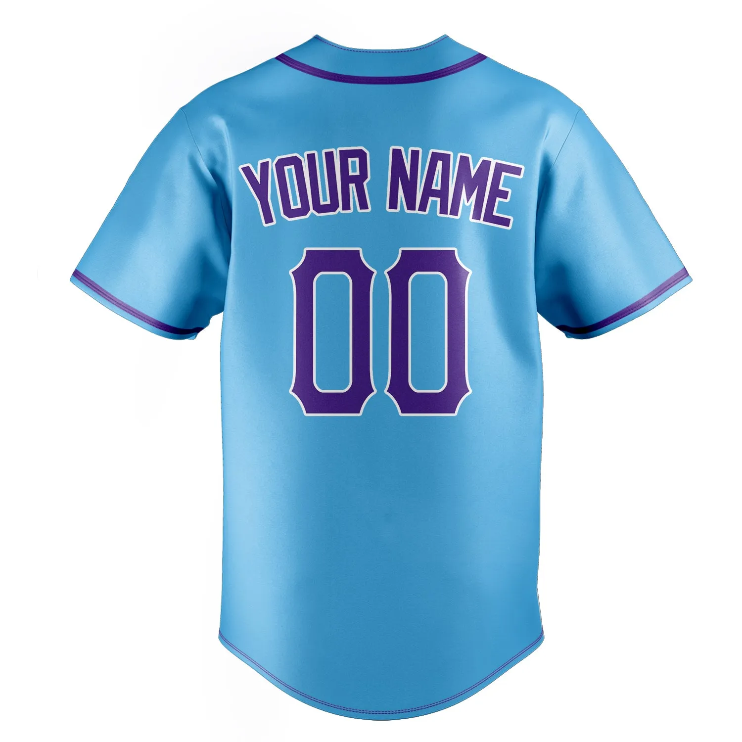 Custom Sky Blue & Purple Color Fan Baseball Jersey sold by Tailorly product image thumbnail 4