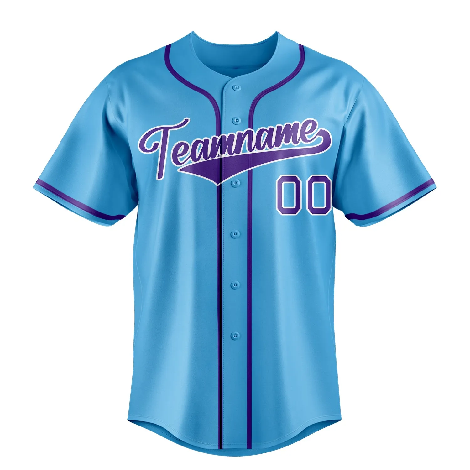 Custom Sky Blue & Purple Color Fan Baseball Jersey sold by Tailorly product image thumbnail 2