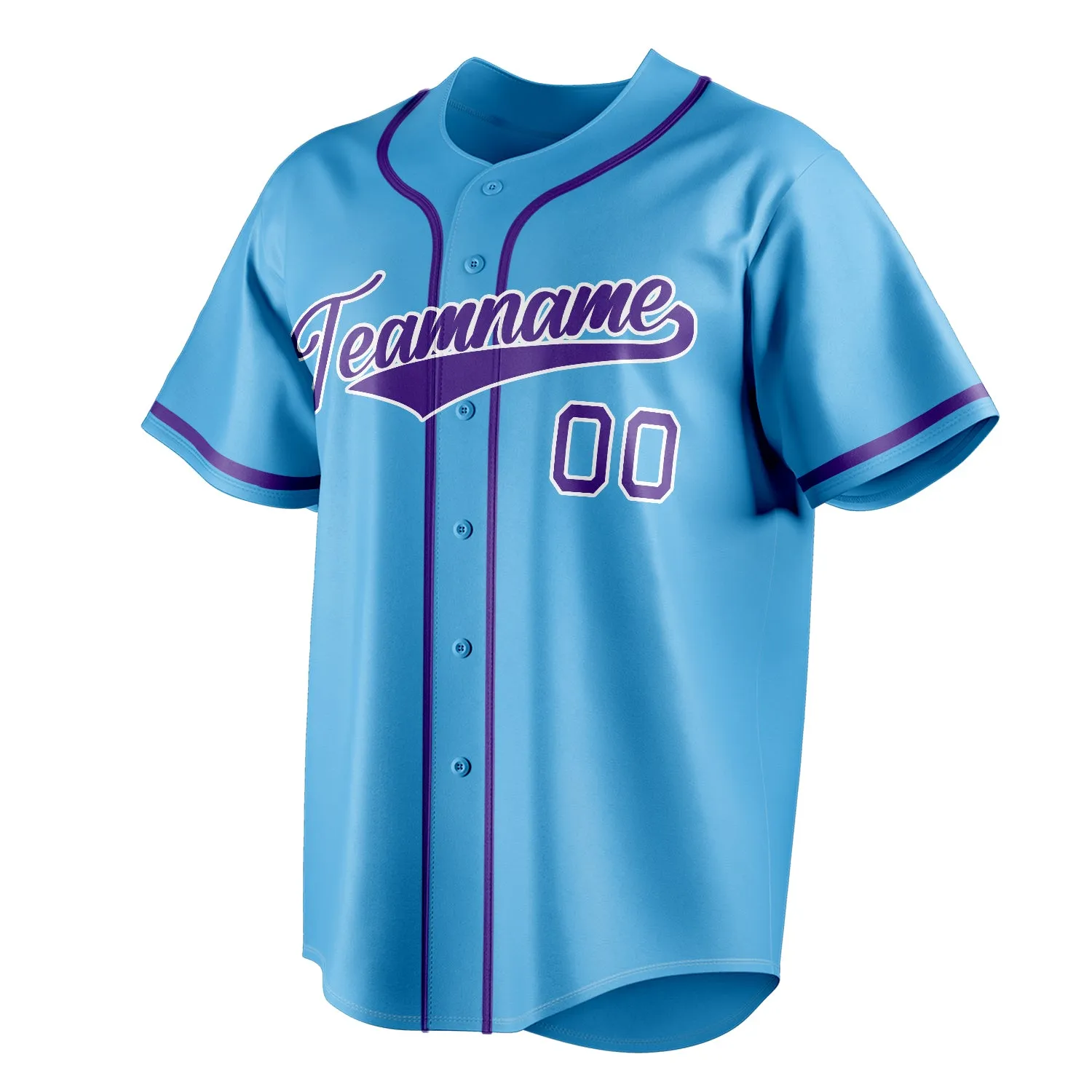 Custom Sky Blue & Purple Color Fan Baseball Jersey sold by Tailorly product image thumbnail 3