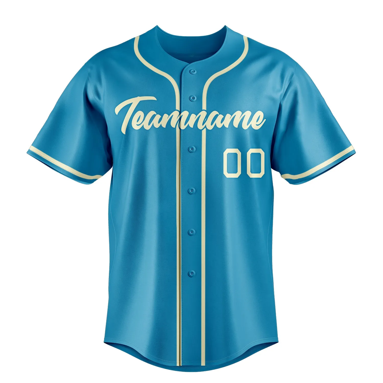 Custom Panther Blue & Cream Color Fan Baseball Jersey sold by Tailorly product image thumbnail 2