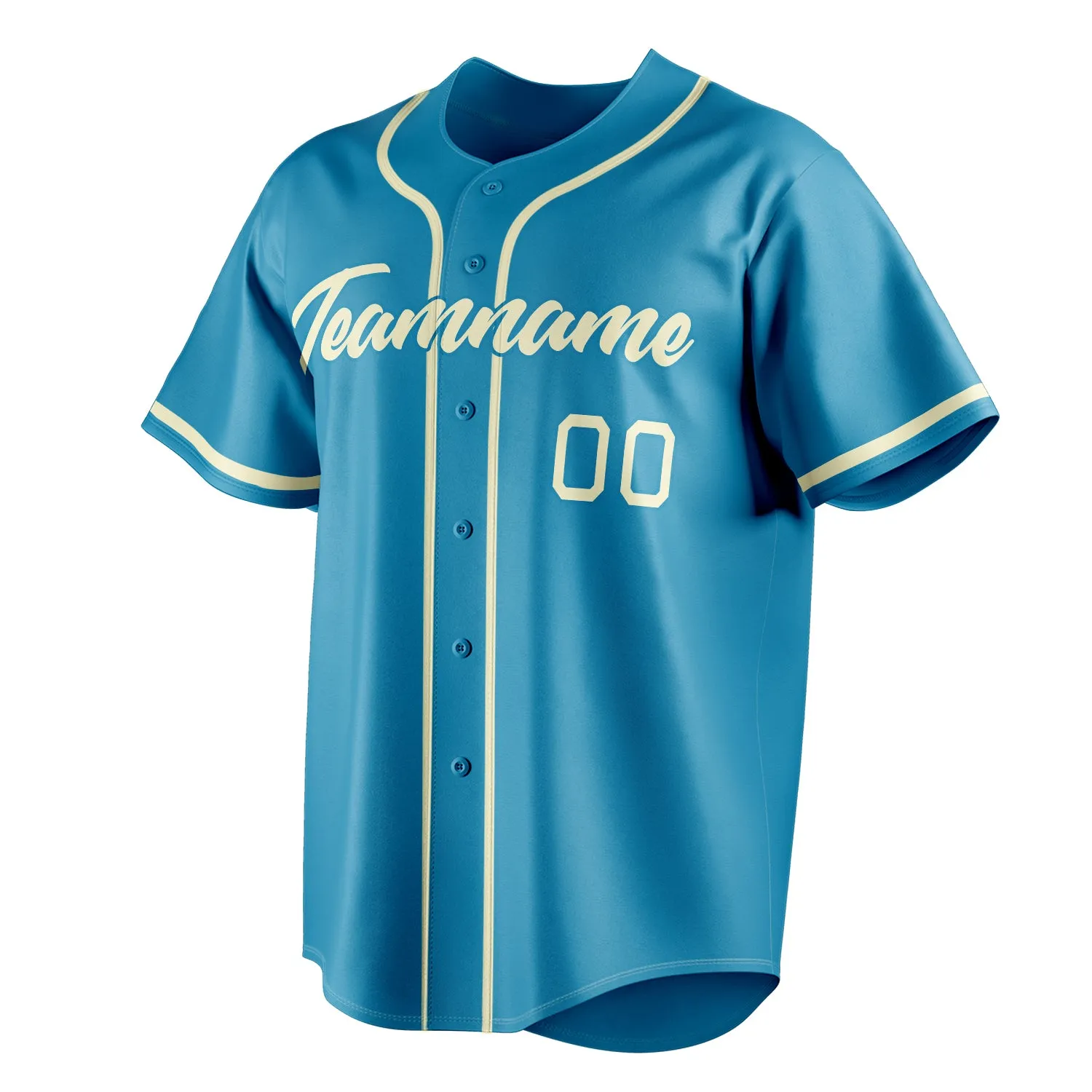 Custom Panther Blue & Cream Color Fan Baseball Jersey sold by Tailorly product image thumbnail 3