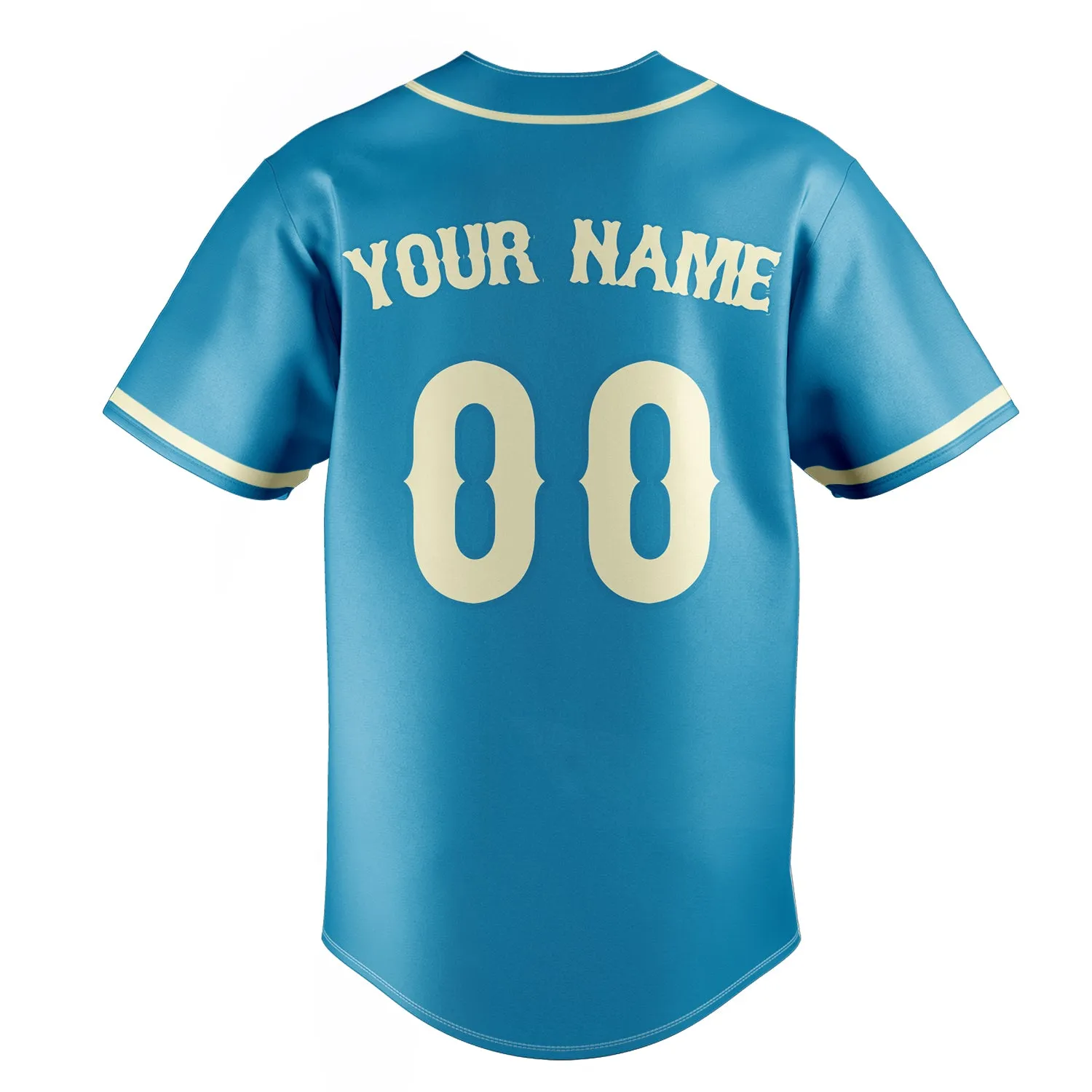 Custom Panther Blue & Cream Color Fan Baseball Jersey sold by Tailorly product image thumbnail 4