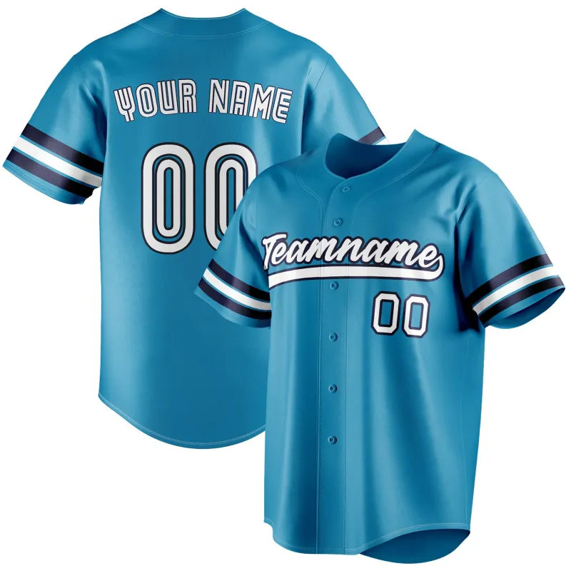 Custom Panther Blue & White Color Fan Baseball Jersey sold by Tailorly