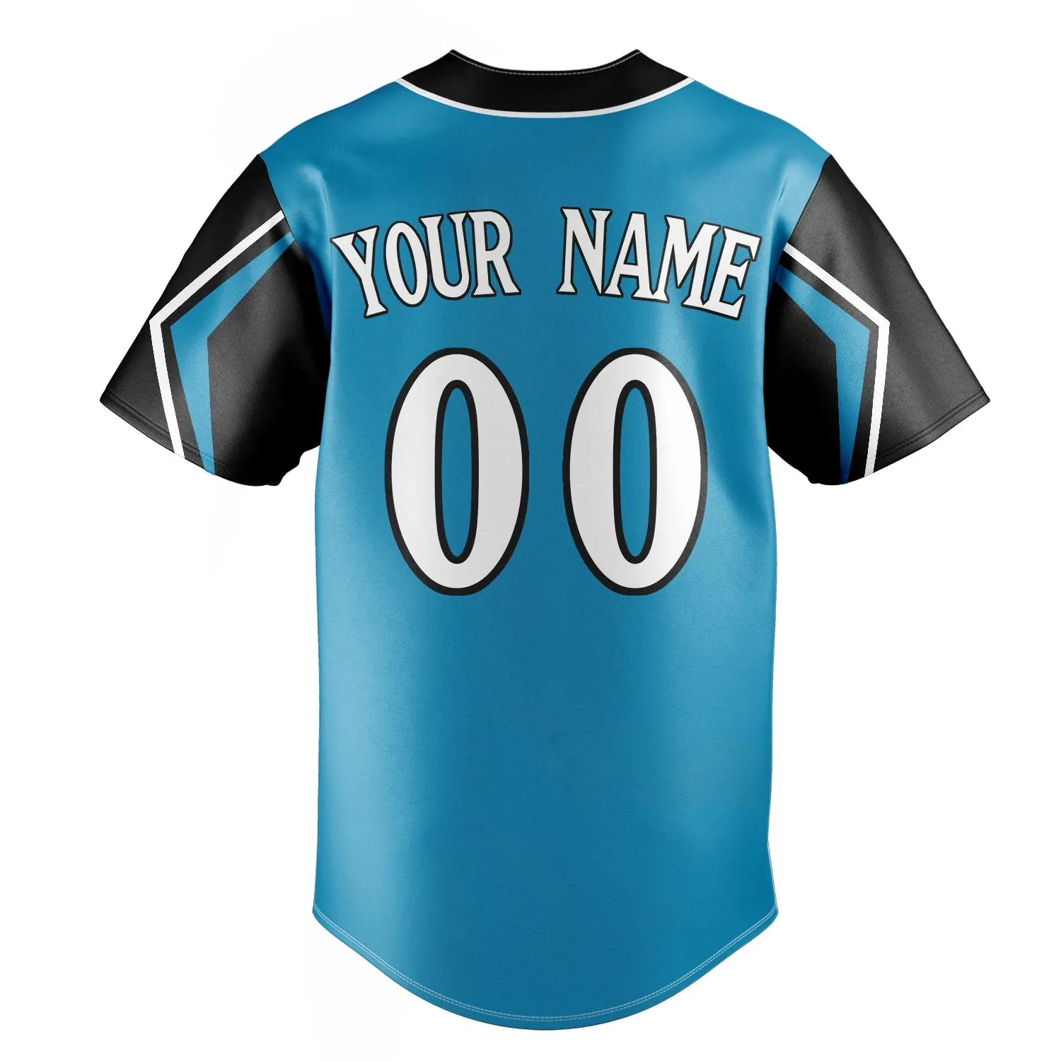 Custom Panther Blue & Black 3 Colors Arm Shapes Fan Baseball Jersey sold by Tailorly product image thumbnail 4