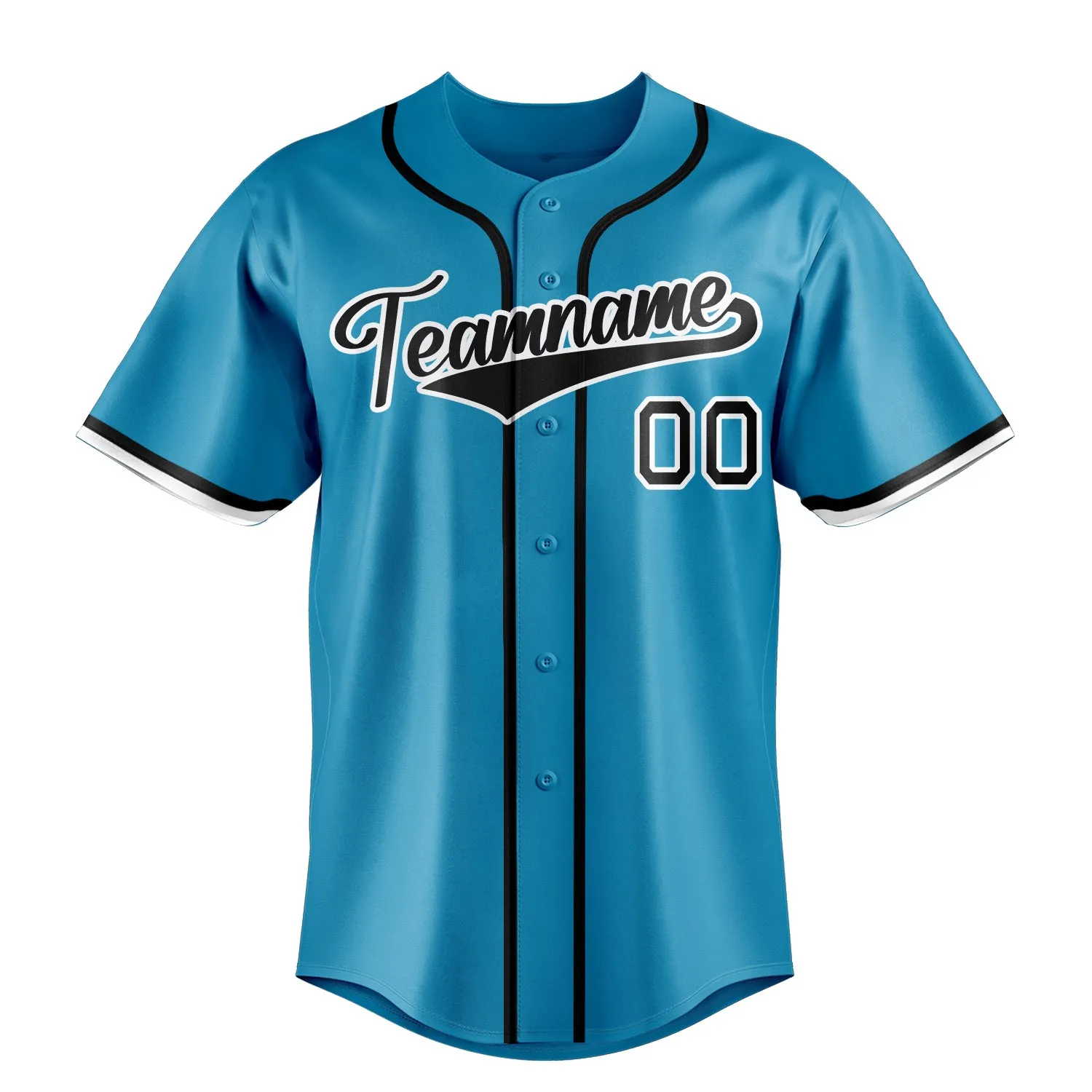 Custom Panther Blue & Black Color Fan Baseball Jersey sold by Tailorly product image thumbnail 2
