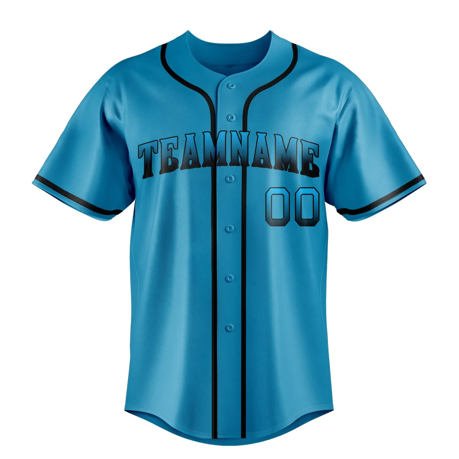 Custom Panther Blue & Black Color Fan Baseball Jersey sold by Tailorly product image thumbnail 2