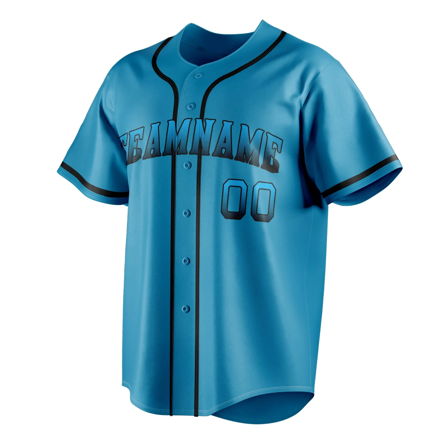 Custom Panther Blue & Black Color Fan Baseball Jersey sold by Tailorly product image thumbnail 3