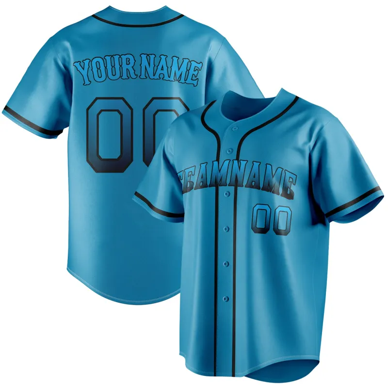 Custom Panther Blue & Black Color Fan Baseball Jersey sold by Tailorly