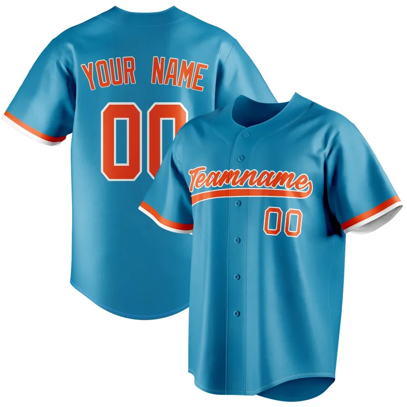 Custom Panther Blue & Orange Color Fan Baseball Jersey sold by Tailorly
