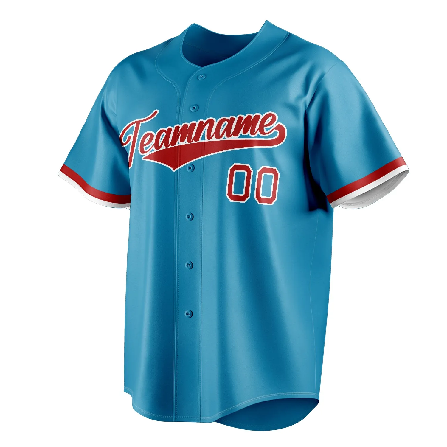 Custom Panther Blue & Red Color Fan Baseball Jersey sold by Tailorly product image thumbnail 3